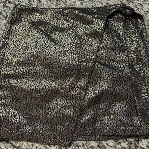 Express Black Mini Skirt with Gold Sparkle Trim